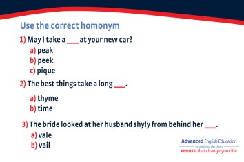 General English; Homonyms